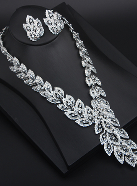 欧美夸张首饰四件套镶钻宴会配饰