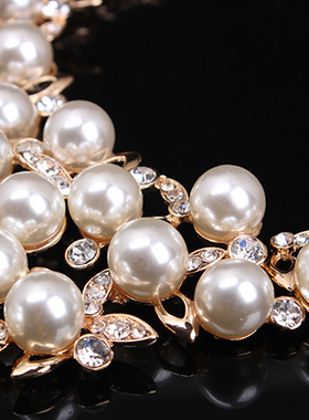 欧美奢华水钻短锁骨礼服配饰品