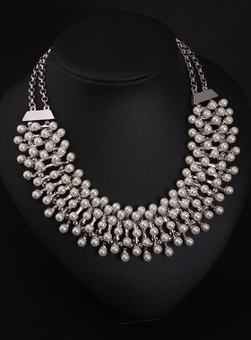 欧美大牌气质珍珠短款女晚宴礼服