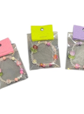 串珠可爱郁金香花朵手链