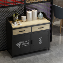 Industrial Wind Tea Water Cabinet Restaurant Preparation Table Leaning Against Wall Locker Office Tea Water Room Solid Wood Retro Seasoning Table