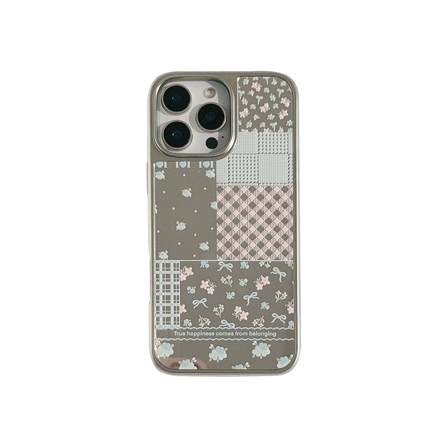 Айфон совместим с яблочным свежий iPhone 16, чехол для телефона, 16promax, iphone, эффект зеркала, кружевное платье, с цветочным принтом, защита от осени