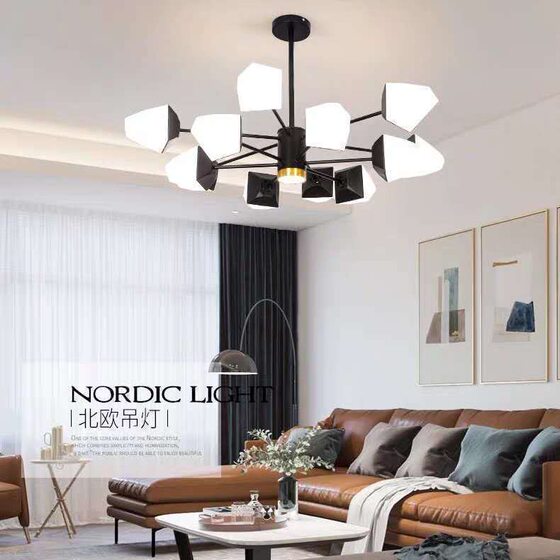 Nordic living room chandelier modern minimalist creative personality bedroom chandelier light luxury restaurant lamp internet celebrity household ice cube lamp