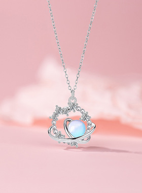 宇宙星球项链女气质时尚网红通勤不锈钢锁骨链新款潮流链子