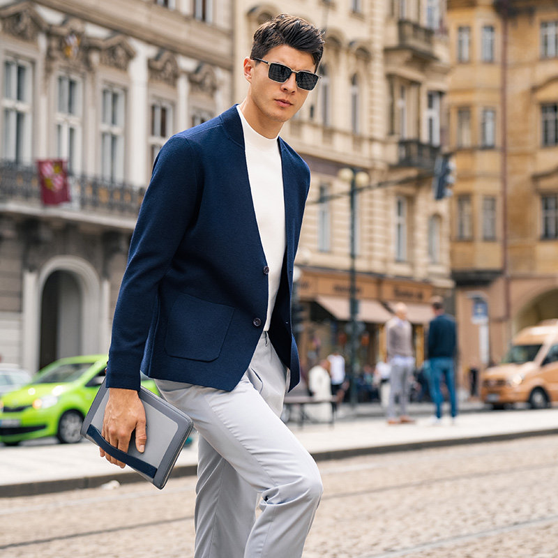 MrBu布先生v领西服款羊毛外套秋冬贴袋设计保暖开衫男BT15381,淘宝优惠券,粉丝福利购,淘宝优惠卷