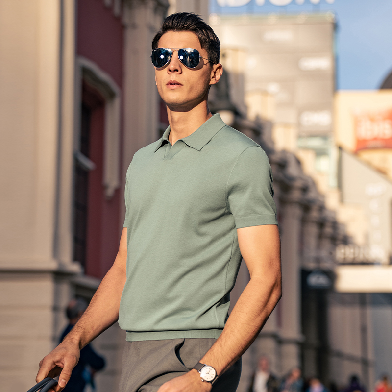 MrBu布先生海鸥领水洗针织t恤2025夏季商务polo吸汗透气短袖男装