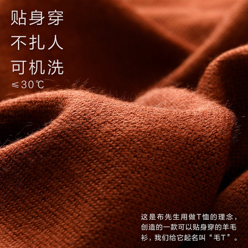 【佟大为同款】MrBu布先生半高领打底羊毛衫男春秋毛衣可机洗毛t - 图1