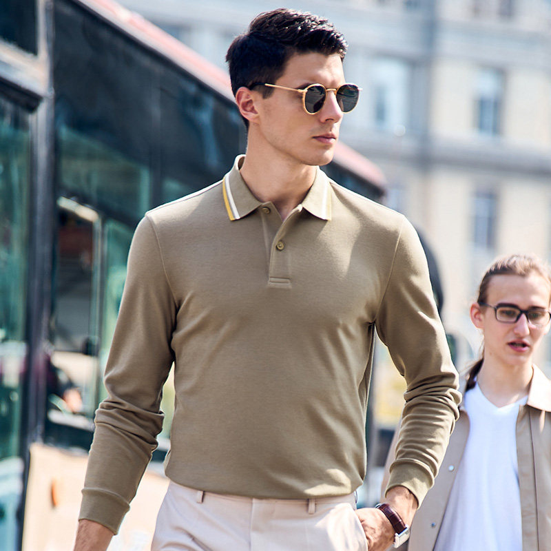 MrBu布先生蓄热科技秋冬保暖撞色边POLO衫长袖T恤男款BT11903断码,淘宝优惠券,粉丝福利购,淘宝优惠卷
