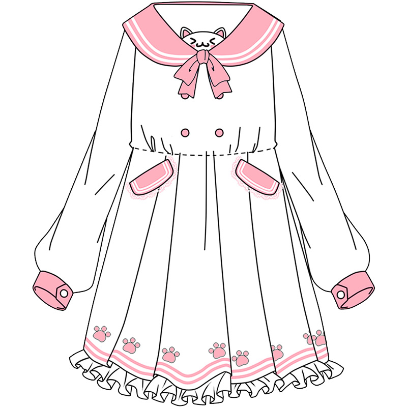 漫踪动漫周边可爱日系猫咪软妹裙子jk制服裙软