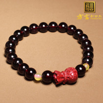 Dialect And Tian Jade Release Characteristic Grade Wearing Grade Ice Through Purple Tooth Pomegranate Stone 7mm Single Lap Fu Bag Bracelet V2