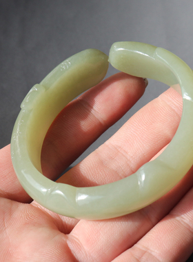 方言和田玉晴水色可爱猫镯