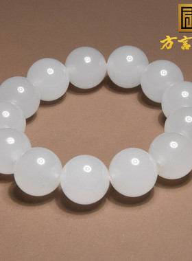 方言金丝玉白玉圆珠手串