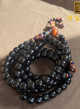 新疆墨玉籽料12mm108老型珠手串