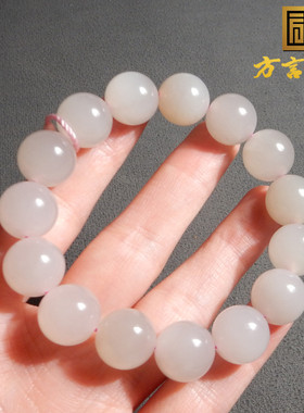 青海老料藕粉冰底圆珠卡13mm手串
