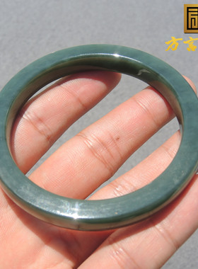 美哭了方言和田玉精品特色少见湖水青色油润细腻58mm精美手镯S