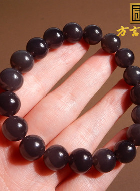 青海老坑玉帝王紫10mm圆珠手串