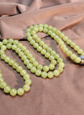 新疆黄口料8mm108圆珠豪华手串