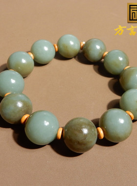 方言男和田玉蓝色基调手串