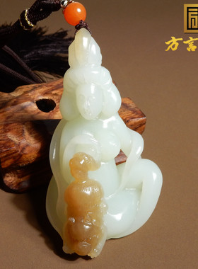精品方言和田玉珍藏级新疆细油润且末料糖白玉俏雕国色天香摆件X3