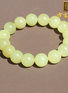 和田玉新疆黄色山料名品黄口手串