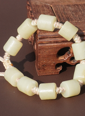 方言和田玉留皮黄口籽料老光手串