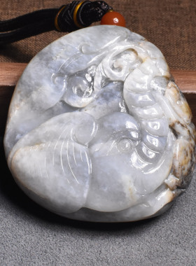 方言青花籽料封猴百象吊坠