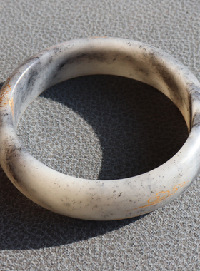 方言和田玉青花籽料一线天手镯