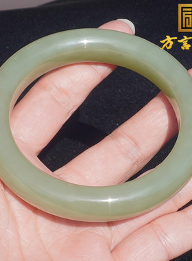 和田玉且末老坑高脂青黄口料手镯