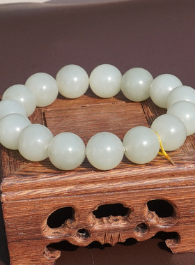 方言和田玉新疆油润细腻青白手串