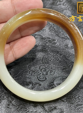 稀方言和田玉收藏级新疆且末红糖暖白肉糖细肉细内径57MM手镯S9