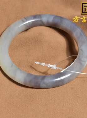 青海老坑料冰底白玉烟紫玉手镯子