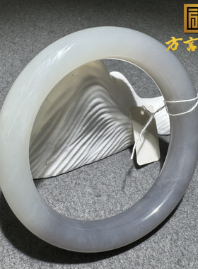 重量级方言和田玉老坑青海高冰紫罗兰烟紫白玉半山水57mm手镯S6