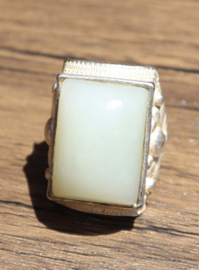 方言戒指新疆且末白玉山料特色