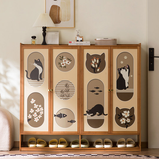 Eleven-dimensional multi-layer dustproof printed shoe cabinet