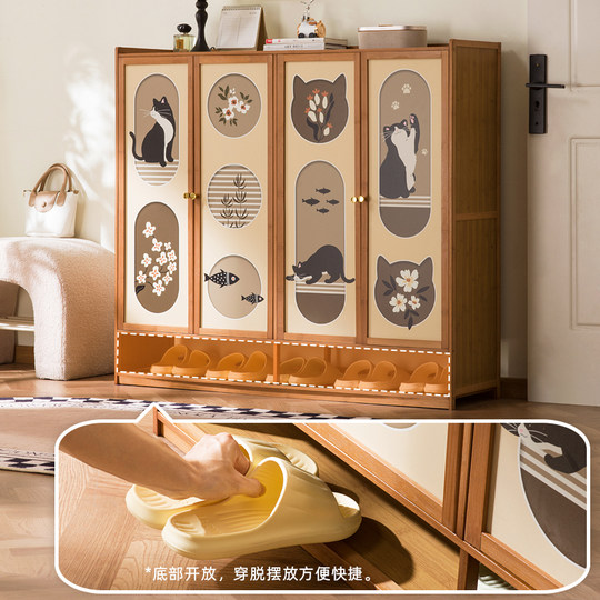 Eleven-dimensional multi-layer dustproof printed shoe cabinet