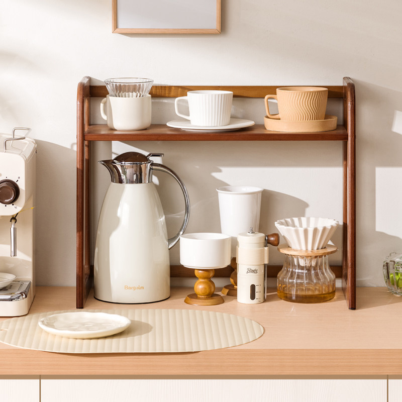 杯子收纳置物架桌面双层水杯架茶具茶杯水壶整理架吧台咖啡角架子,淘宝优惠券,粉丝福利购,淘宝优惠卷