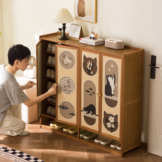 Eleven-dimensional multi-layer dustproof printed shoe cabinet