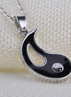 欧美新款复古best friends项链阴阳八卦情侣套链友谊见证项链