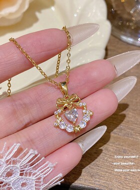 在逃公主蝴蝶结锁骨链优雅百搭