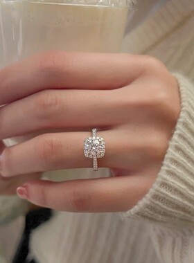 胖东来同款小方糖锆石活口戒指