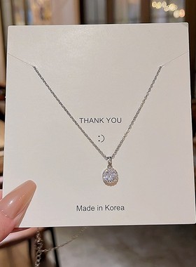 简约锆石钛钢真金电镀项链女轻奢小众百搭气质锁骨链网红同款颈链