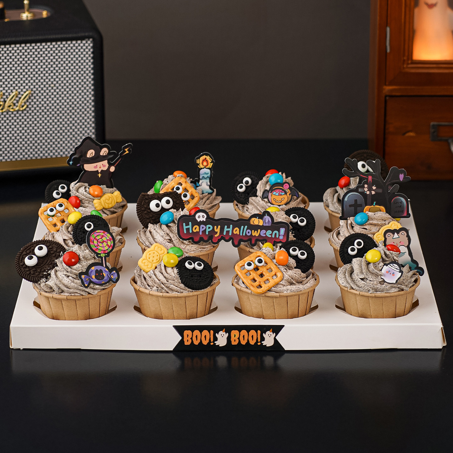 2025万圣节纸杯蛋糕装饰饼干摆件小怪兽搞怪眼睛糖珠甜品烘焙插件,淘宝优惠券,粉丝福利购,淘宝优惠卷