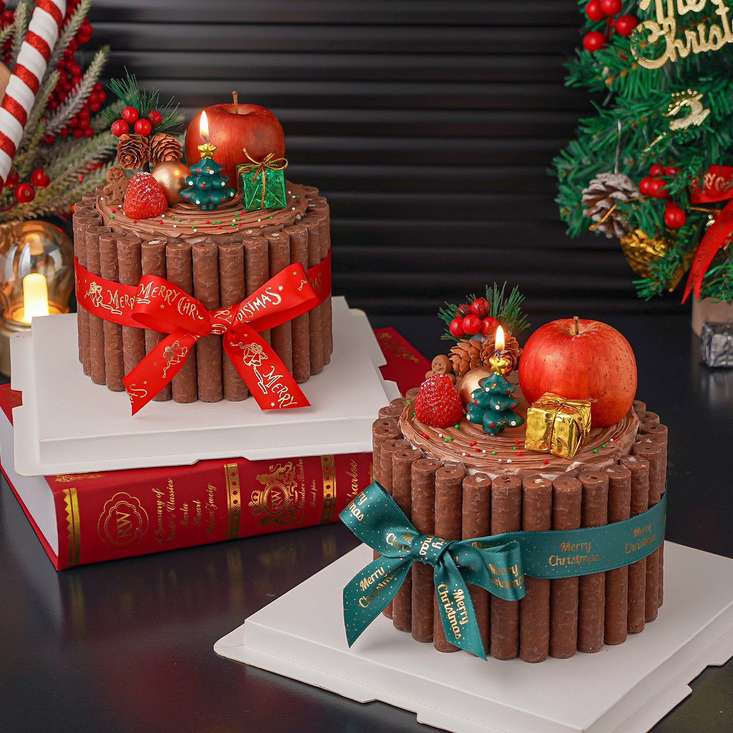 2026圣诞节森系蛋糕装饰巧克力棒围边圣诞树蜡烛平安夜丝带配件,淘宝优惠券,粉丝福利购,淘宝优惠卷
