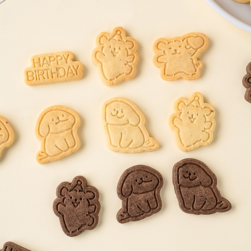 Internet celebrity line puppy biscuit cake decoration cup dessert cake decoration hot milk baby snacks for children