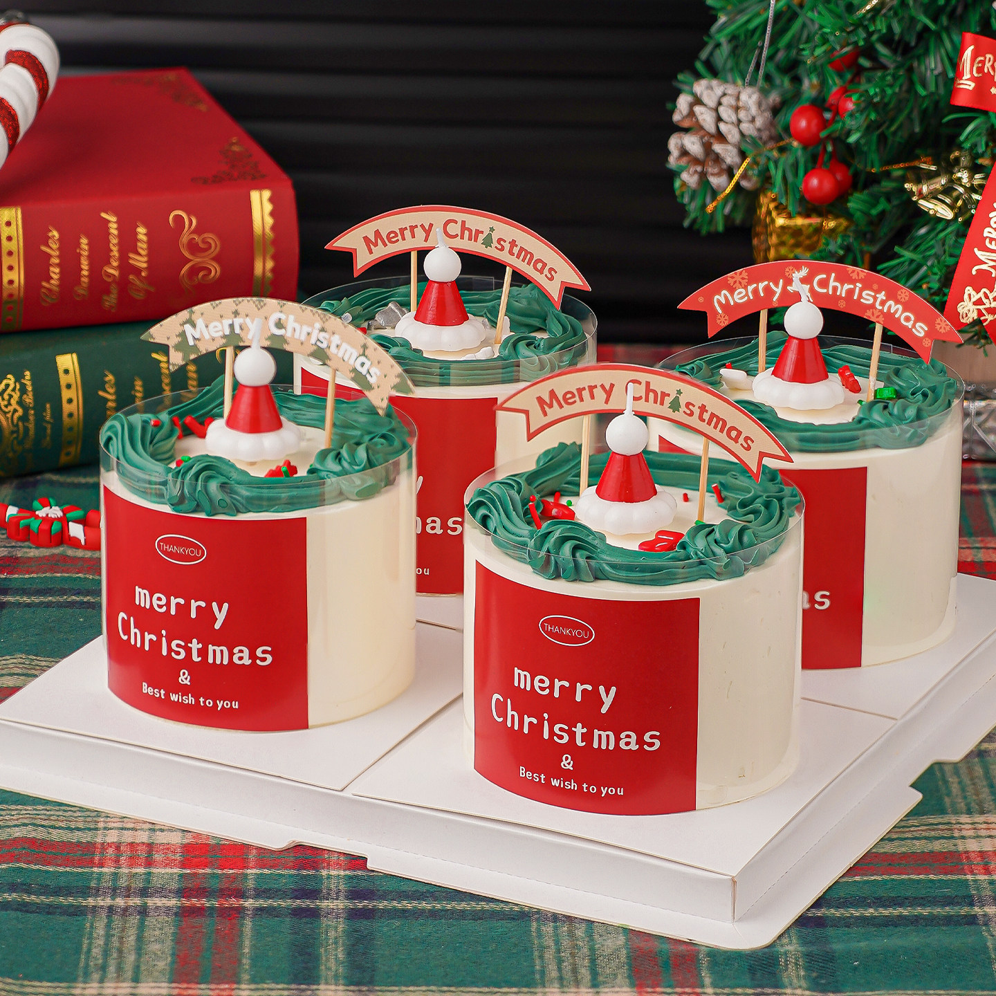 2026圣诞节快乐蛋糕装饰插牌Merry Christmas圣诞帽蜡烛贴纸插件,淘宝优惠券,粉丝福利购,淘宝优惠卷