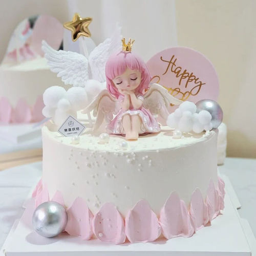 蜜雪儿公主烘焙蛋糕装饰摆件少女心生日派对可爱天使女孩装扮插件 - 图0