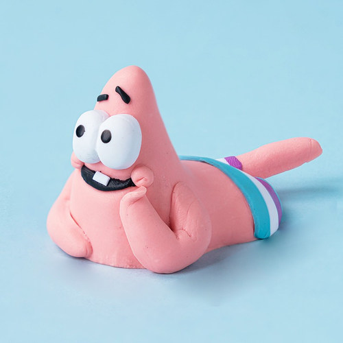 卡通黄色海绵黄胖子粉胖子蛋糕装饰品儿童生日派对发光菠萝猪摆件 - 图0
