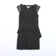 Ladies polyester solid color irregular dress