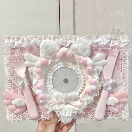 蓝黄蕾丝丝带痛扎板成品痛包装饰吧唧托小卡二次元风懒人谷美装饰 - 图1