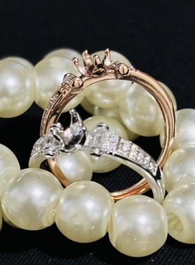 镶嵌戒指指环925银镀白金玫瑰金